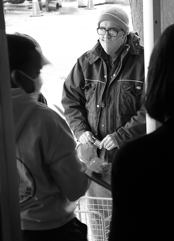 2020 : Food Lines : Seventh Day Adventists Help the Needy : Streetlife : New York City : Times Square : Richard Moore : Photographer : Photojournalist